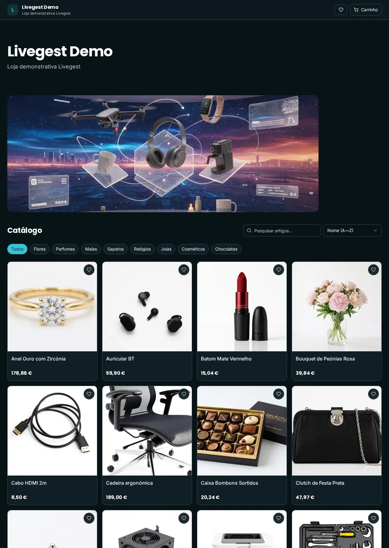 Tienda Livegest — Storefront propio